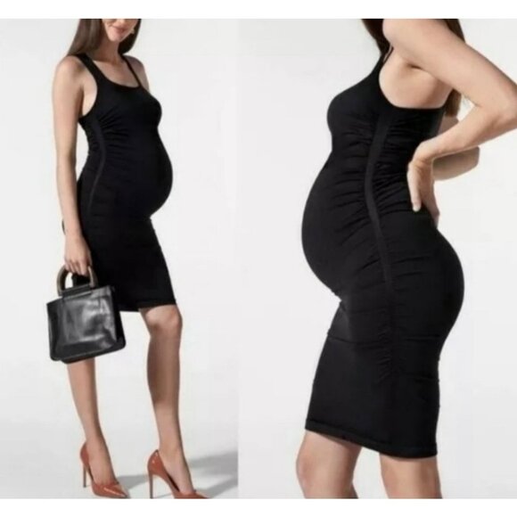 BLANQI Maternity Racerback Tank Dress black size‎ S/M - Picture 1 of 6